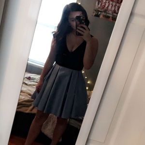 Black and blue homecoming dress